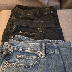 Uniqlo Blue and White Denim Jeans